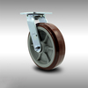 Service Caster 8 Inch Stainless Steel Polyurethane Wheel Swivel Caster with Roller Bearing SCC SCC-SS30S820-PPUR